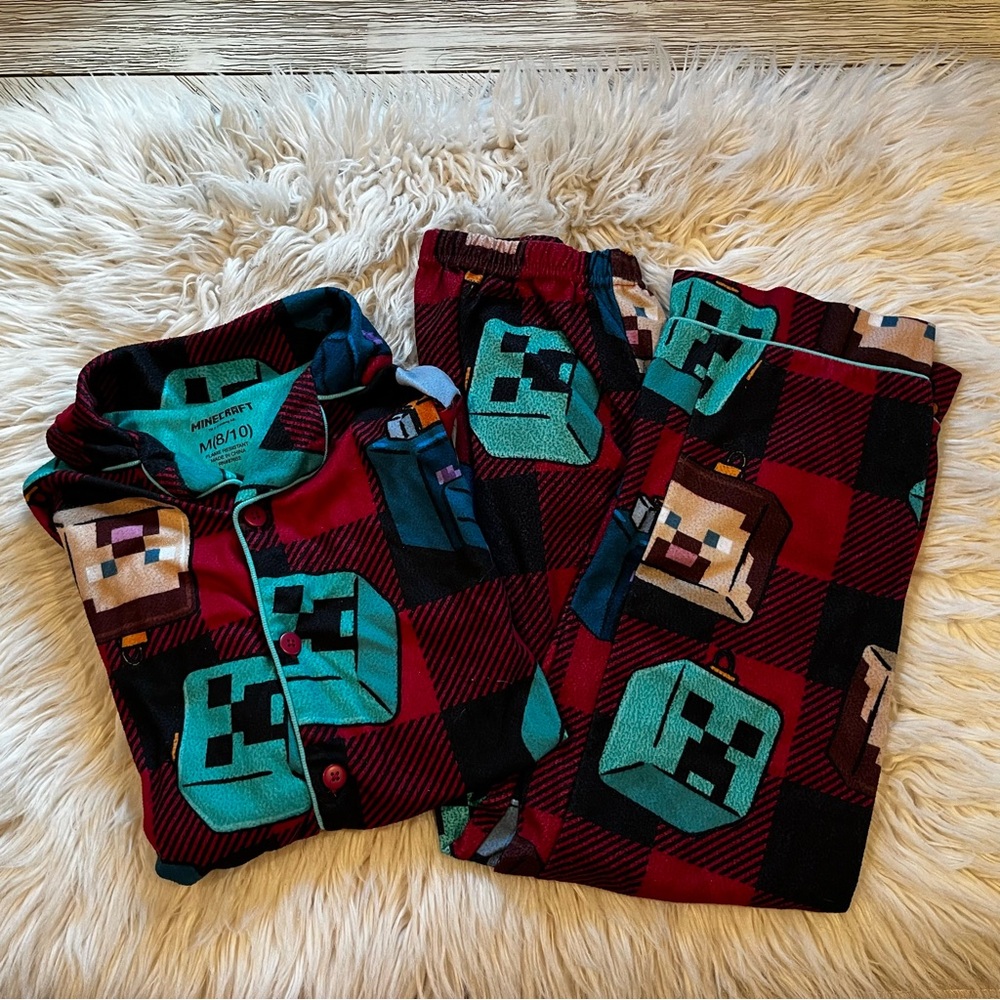 Minecraft Kids Pajamas - Red and Black